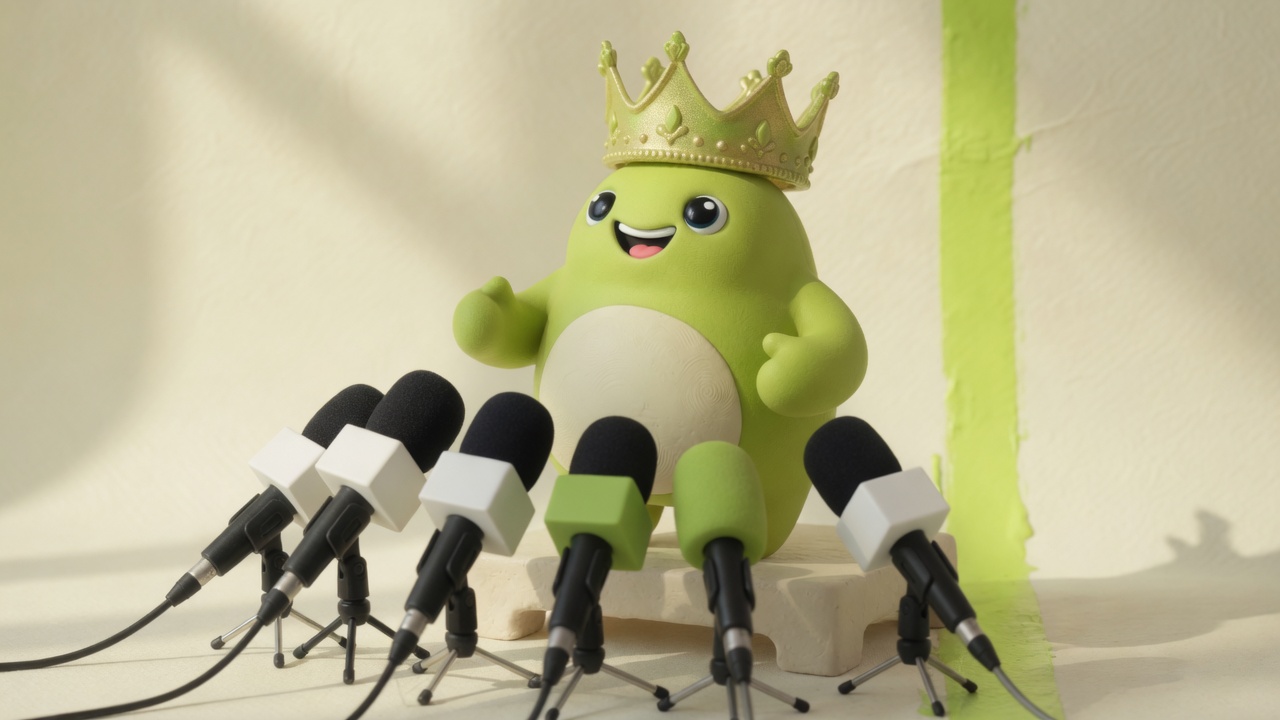 Cited mascot at a press conference